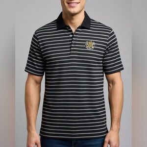 Shockers Polo Shirt Striped Black and Gray